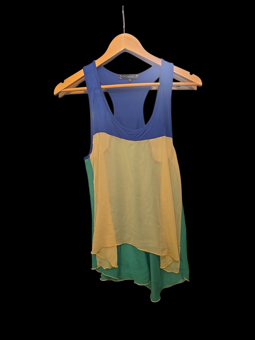 Have Blue, Yellow & Green Layered Racerback Tunic